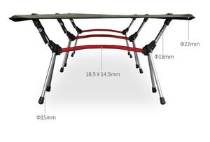 Chiến thuật ngoài trời Trọng lượng nhẹ đi bộ đường dài cắm trại diễu hành Giường gấp cot bãi biển giường với xách tay mang theo túi - Product Image 5