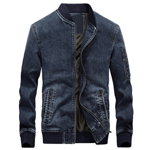 Unique Design Made Long Sleeve Bomber <b>Jackets</b> Custom Made Zipper Up Closure Denim Bomber <b>Jacket</b> & Coats <b>For</b> <b>Men</b> - Product Image 1