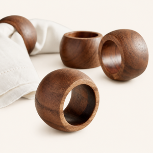 Juego de Servilleteros de Madera de Acacia Hechos a Mano para Decoración de Mesa de Boda, Servilletero de Madera Ecológico para Hoteles - Product Image 5