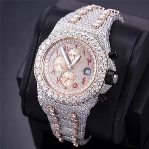 Reloj Unisex de Lujo MB ETERNAL JEWELS con Diamantes de Moissanita, Aleación de Cuarzo, Movimiento ETA, Estilo Hip Hop, Totalmente Cubierto de Diamantes, para Uso Diario - Product Image 2