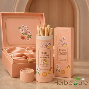 Paquetes de Miswak con Sabor a Durazno, 6 Palitos Naturales para Higiene Bucal con Frescura Afrutada, Empaque Personalizado, Marca Privada y Venta al por Mayor - Product Image 1