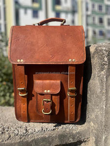 Nuevas mochilas Vintage grandes de cuero de cabra personalizadas hechas a mano, bolsas de gimnasio de viaje de alta calidad, mochila dos en uno para Unisex - Product Image 4