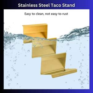 Premium Quality Wholesale Stainless Steel Sliver Taco Holder Stand Rack Multi <b>Grid</b> <b>Metal</b> Tray Restaurant Serving for picnic use - Product Image 6