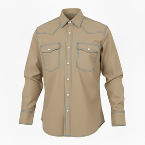 Custom 100% Cotton Breathable Rip-Stop Quick Dry Embossed Fire-Resistant Men's Work Shirts Long Sleeve Welding Safety Clothing - Product Image 4