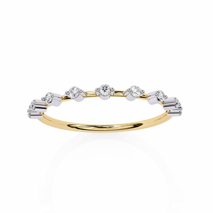 แหวนเพชรทองคำแท้ 14k สำหรับผู้หญิง ทรงกลมเจียระไนแบบบริลเลียนท์ ดีไซน์เรียบหรู คลาสสิก เหมาะสำหรับเป็นแหวนหมั้นหรือแหวนซ้อนกันได้ เป็นของขวัญ - Product Image 1