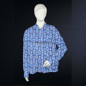 Beautiful Indian Hand Block Print Cotton <b>Shirt</b> For Women's Block Print <b>Shirt</b> Full Sleeve Casual <b>Shirt</b> Midi <b>Boho</b> - Product Image 4
