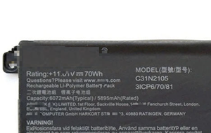Batería para Portátil C31N2105 para Asus Vivobook M1403QA <span class=keywords><strong>XZA</strong></span> M1503IA X K3502Z K3402Z X MR M5402 11.61V 70Wh - Product Image 2