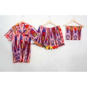 Conjunto de Pijama de Verano para Mujer, Transpirable, 100% Algodón, Manga Corta, Estampado Floral, Camiseta de Dormir Suave de Secado Rápido, Lavable a Máquina - Product Image 1