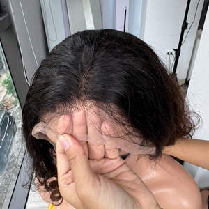 Wholesale Price 100% Raw Virgin Vietnamese Human Lace Weft <b>Curly</b> Wig Ombre Brown Color Super Double Drawn Hair <b>Extensions</b> - Product Image 5