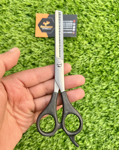 Ciseaux de coiffure professionnels à double tranchant en acier inoxydable pour barbier droitier, lame droite, pointe affûtée, confortables - Product Image 1