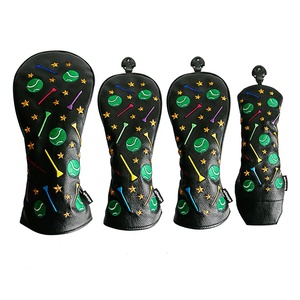 Funda para Palos de Golf SOSH4, Cuero PU Blanco, Bordado 3D con Patrón de Palos de Golf y Estrellas, Cierre Magnético, Estilo Blade, Personalizable - Product Image 4
