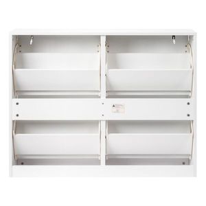 Mobile Portascarpe Moderno in Truciolato Bianco con 2 File e 4 Cassetti 102*25*78.5cm Antipolvere per Arredamento Soggiorno - Product Image 5