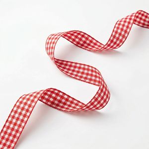 Cinta Decorativa a Cuadros Roja y Blanca de 25 mm de Neelkamal Industries para Uso en Embalaje y Prendas de Vestir - Product Image 2