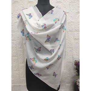 Exclusive New Arrival Collection of Premium Fine <b>Wool</b> Foil Printed Stoles 70x200cm Elegant Soft Warm Lightweight Fashion <b>Scarves</b> - Product Image 6
