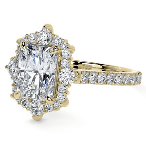 Anello di Fidanzamento Gema by Creative Natural in Oro Massiccio 14k/18k con Diamante Coltivato in Laboratorio Taglio Radiant e Halo Graduato per Donne, Certificato IGI - Product Image 2
