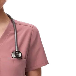 Conjunto de 2 Piezas de Uniforme Médico para Mujer, Blusa Rosa con Cuello en V y Manga Corta, Pantalones, Uniforme de Enfermera de Hospital - Product Image 4