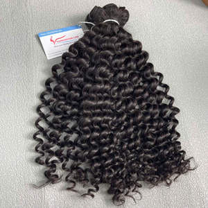 SUPER VENTA 2025 PELO HUMANO CRUDO EXTENSIONES DE CABELLO TRAMA RIZADA AL VAPOR COLOR NEGRO NATURAL DISPONIBLE EN STOCK - Product Image 5