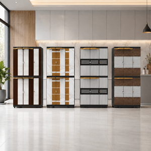 Naiba Mega <b>Portable</b> Plastic Cabinet/<b>Wardrobe</b> with Beige Wood Style Hinged Doors Suitable for Clothing & Bedroom Storage - Product Image 4