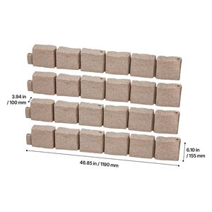 Bordatura Paesaggistica Realistica in Finta Pietra 46,8 x 3,9 cm, Flessibile, a Forma di Mattone, con Picchetti di Ancoraggio per Giardino, Bordure per Prato - Product Image 4