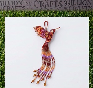 Porte-clés perroquet fait main avec perles, pendentif oiseau en perles de verre arc-en-ciel, breloque animale tressée - Product Image 5