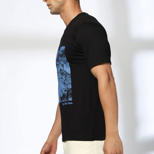 Camiseta de Punto 100% Algodón Personalizada para Hombre, Impresión Serigrafiada, Corte Regular, Cuello Redondo, Ropa Casual Urbana, Ecológica, OEM - Product Image 3