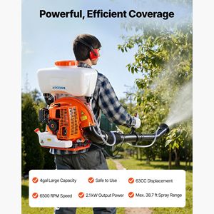 63CC 3HP Gas <b>Powered</b> Backpack Fogger <b>Sprayer</b> with 4 Gallon Tank Powder Liquid Mister Duster System for Pesticide Usage - Product Image 2