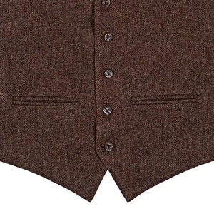 Chaqueta de Tweed Marrón Personalizada con Diseño Argyle, Abrigo de Tweed Premium, Moda de Invierno - Product Image 5