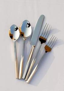 Service de Couverts de Luxe en Acier Inoxydable Doré, Poli Miroir Moderne, pour 4 Personnes – Idéal Mariage, Hôtel, Fête - Product Image 5