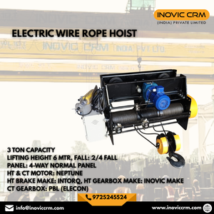 Palans électriques à câble INOVIC CRM 3 tonnes, robustes, avec télécommande |   Hauteur de levage de 6 m, boîte de vitesses INOVIC, moteur de 2 kW - Product Image 3