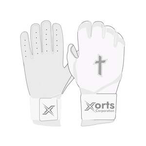 Guantes de Bateo Unisex para Adultos, Negros y Blancos, de Poliéster/Algodón, con Cierre de Gancho y Bucle, Transpirables, Ambidiestros, para Entrenamiento, PUÑA PELUDA LARGA/CORTA - Product Image 5
