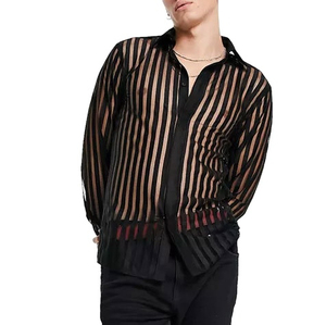 Casual Woven Turn-Down Collar <b>Men</b>’s Shirts Breathable Button-Up Fashion Shirts - Product Image 1