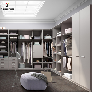 2025 recién llegado RTA Simple de alta capacidad MDF PET armario personalizado muebles de dormitorio modernos característica extensible para uso doméstico en Hotel - Product Image 1