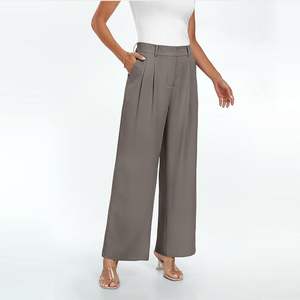 Pantalones de Vestir de Pierna Ancha para Mujer, Cintura Alta, Casuales de Negocios, Holgados - Product Image 3