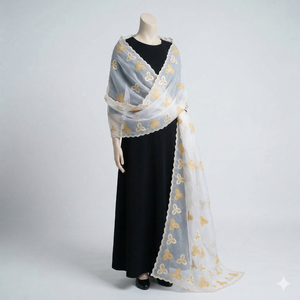 Wholesale AHE Women Long Chiffon Hijab <b>Shawl</b> Floral Rhinestone <b>Embroidered</b> Multicolor Soft Lightweight Breathable Summer Daily - Product Image 3