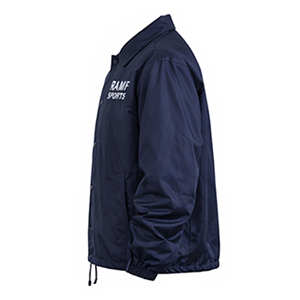 Veste de coach unisexe, personnalisable avec logo sur le devant, grande taille, coupe-vent, imperméable, respirante, noire, style bomber, en polaire, vintage - Product Image 2