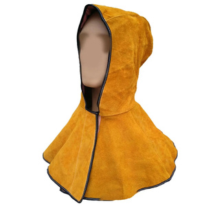 Cowhide Split Leather Welding Hood Helmet Protector <b>Cap</b> Electric Welder Spark Flame Retardant Firefighting Head Protection Hood - Product Image 3