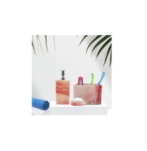 Juego de Baño Redondo Portátil Moderno de Tres Piezas de Resina Acrílica Azul Cielo de Lujo de ILAHI con Diseño Floral Uttar Pradesh - Product Image 3