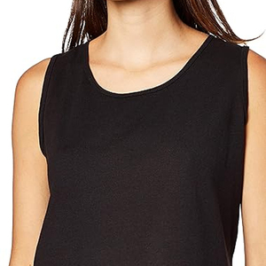 Camisetas sin mangas personalizadas de talla grande para mujer, color sólido, cuello personalizado, camiseta básica sin mangas para mujer - Product Image 6