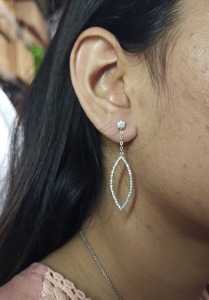 1.50 Ct Lab Grown Diamond Round Brilliant Cut 14K Gold Open Dangle <b>Earrings</b> Elegant Fine Jewelry Gift Women Party Minimalist - Product Image 6