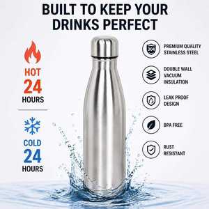 Trending Stainless <b>Steel</b> Cola Vacuum <b>Bottle</b> 750 ml Double Wall Insulated Leak Proof Water <b>Bottle</b> for Daily Hydration - Product Image 3