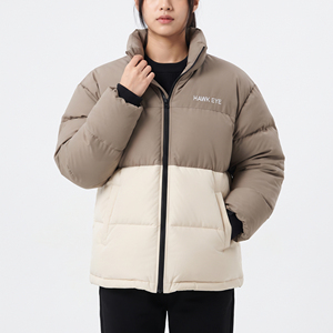 Manteau matelassé personnalisé pour femme, à blocs de couleur, col montant, manches longues, vêtement d'extérieur d'hiver - Product Image 6