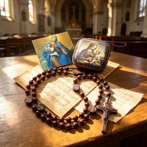 Collier de prière catholique en paracorde avec perles en bois, crucifix Saint Benoît, perles de prière faites à la main, bijoux religieux chrétiens, cadeau - Product Image 6