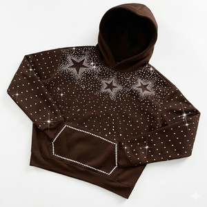 Sweat à capuche streetwear de créateur en coton épais 100 % – Personnalisable avec strass thermocollants, impression, broderie – Respirant - Product Image 6