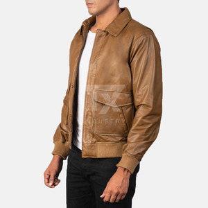 Full Zipper Fashion Leather <b>Jackets</b> for Men / Plain Dyed Solid Color Custom Made Men Fashion Leather <b>Jackets</b> with <b>Slim</b>-<b>fit</b> - Product Image 3