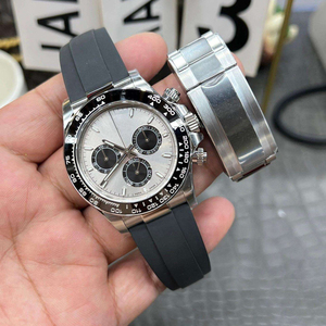 Montre mécanique automatique pour homme avec cadran gris, trois petits cadrans, cadran noir, mouvement 4130, montre automatique de luxe pour homme - Product Image 4