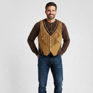 Vintage Canvas Western Cowboy Vest <b>Plus</b> <b>Size</b> Winter Waterproof Outerwear - Product Image 1