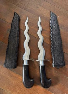 Couteau à main courbé en acier au carbone fait main, lame à pointe tombante, manche en Micarta, étui en cuir, options DIY et OEM, longueur totale 40 cm, cadeau - Product Image 5