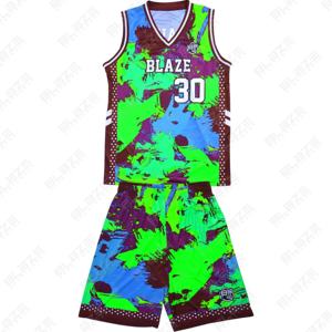 Blaze Fight Wear uniforme de baloncesto Unisex adulto verano baloncesto pantalones cortos de alta calidad compatible personalizado transpirable Jersey conjunto - Product Image 3