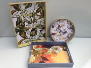 Venta al por mayor de bandejas de bambú de moda Ecológico y elegante Hathai Lacquer Ware para la comida Bandejas de madera hechas a mano para uso doméstico - Product Image 6