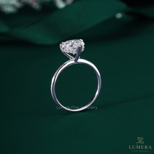 Bague de fiançailles personnalisée en diamant de laboratoire taille cœur, or 14K 18K, solitaire, fabricant de bijoux fins, vente en gros - Product Image 3